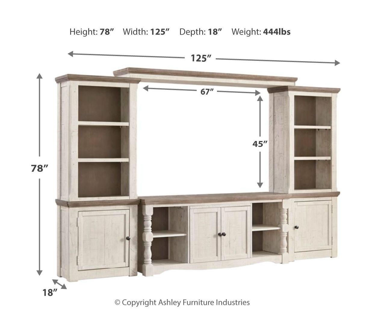 Havalance - Brown / Beige - 4 Pc. - Entertainment Center - 67 TV Stand