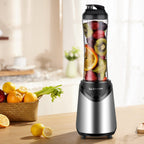 La Reveuse Personal Blender With Travel Lid BPA Free - 18oz Portable Sports Bottle Silver Stainless Steel Blade LARB1802S