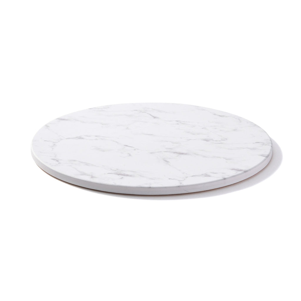 Trivet Large Round Marble White