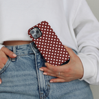 Tough Phone Case - Burgundy Polka Dot