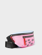 Harold Fanny Pack Cerulean Blue Leather - All Over Eyes Embroidery 