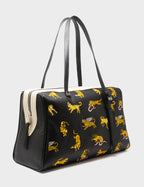 Esther Large Black Duffle Bag - Tiger Rumble Embroidery