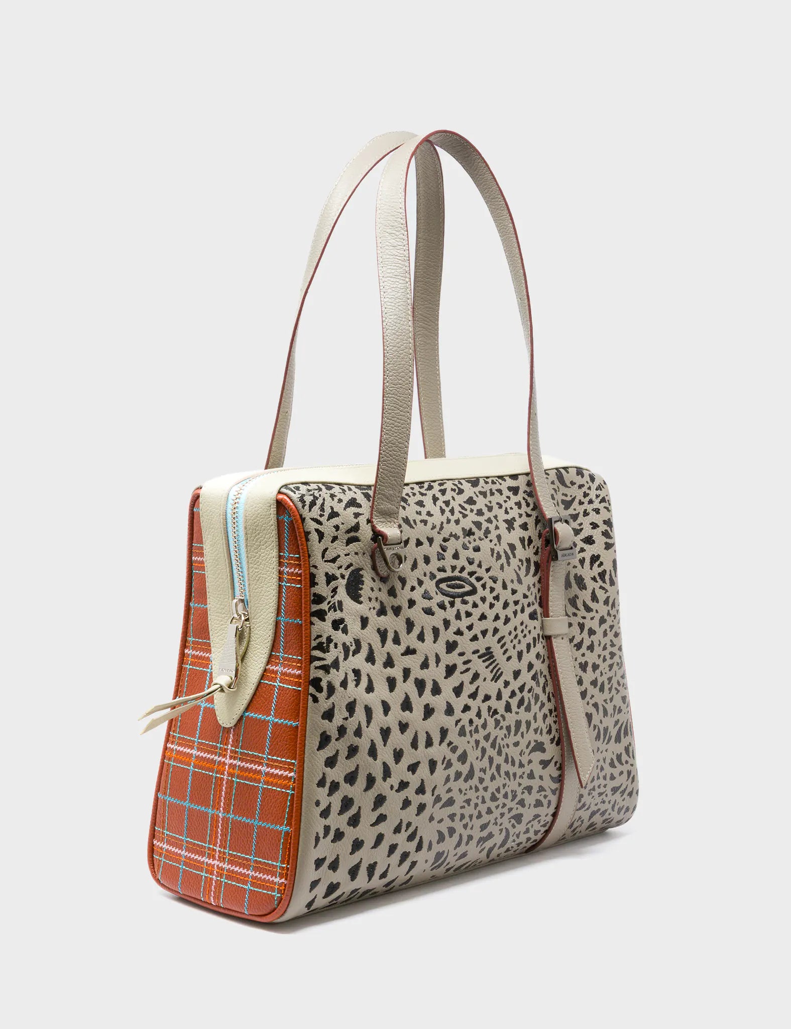 Esther Tuffet Brown Satchel Bag - Retro Tiger Design