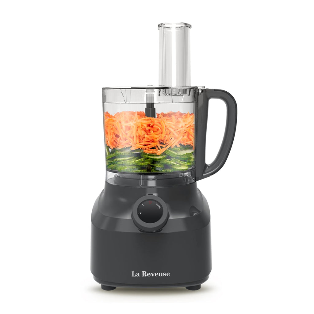 La Reveuse 4 Cup Food Processor Vegetable Chopper. 400 Watts. for Slicing.Shredding.Grating.Juicing.Emulsfying.Mixing