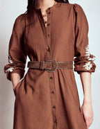 Covered Whipstitch Belt-Tan