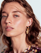 Heart Charm Earrings-Gold Colour