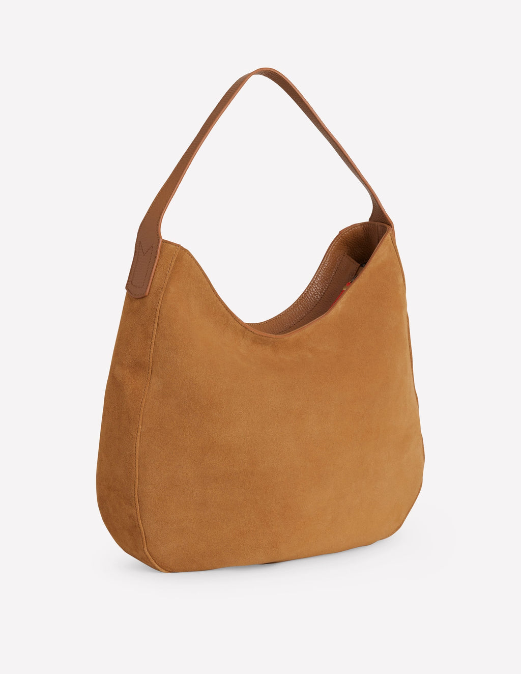 Suede Hobo Bag-Tan