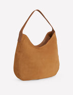 Suede Hobo Bag-Tan