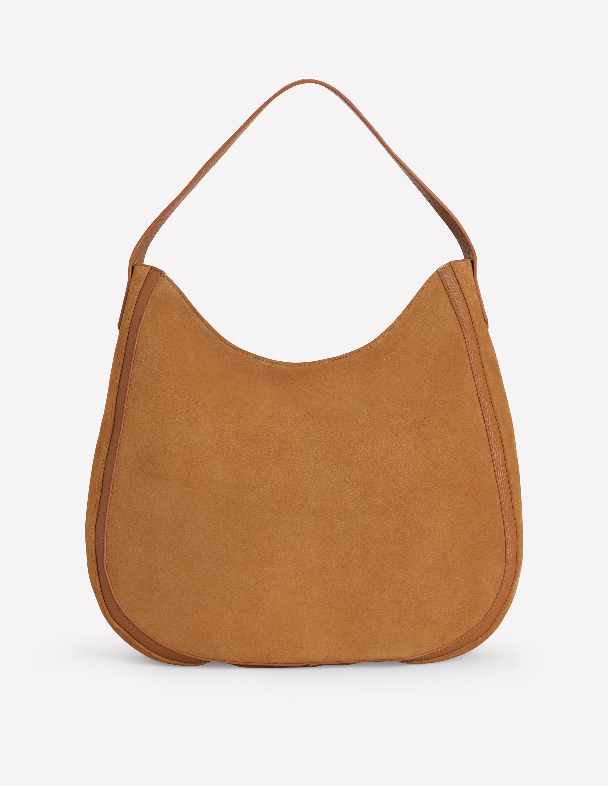 Suede Hobo Bag-Tan
