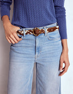 Heritage Classic Belt-Brown/Ivory