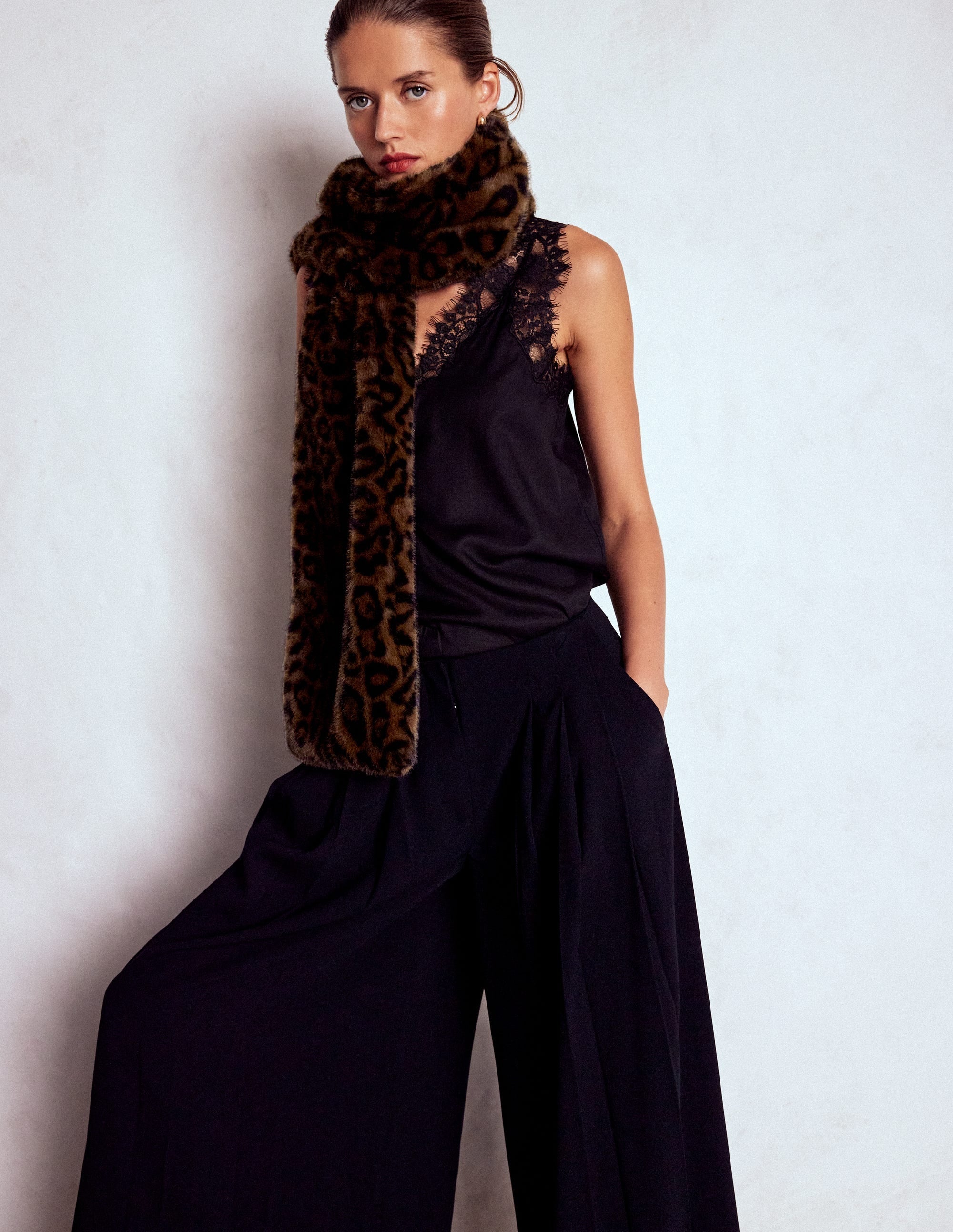 Faux Fur Scarf-Leopard