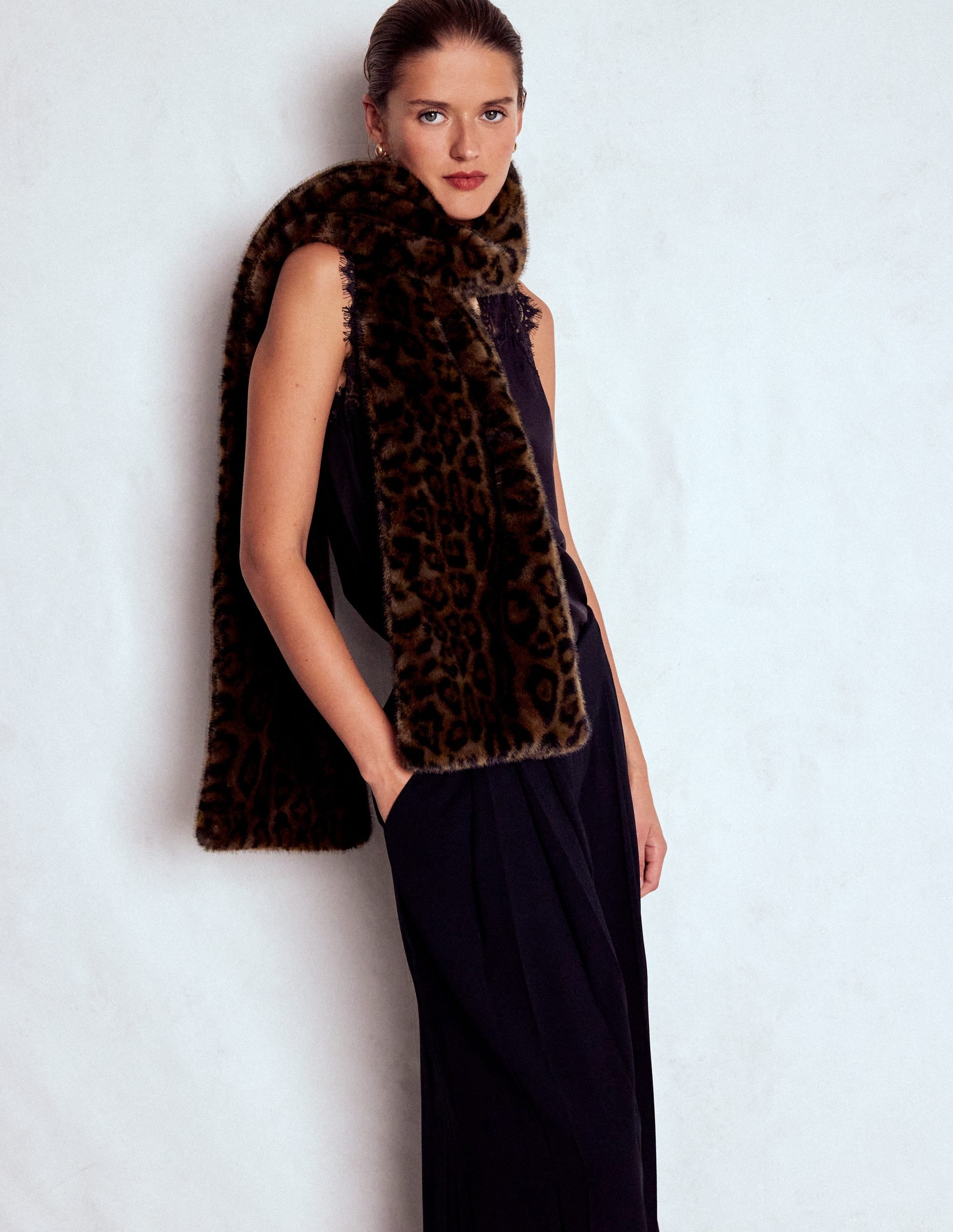 Faux Fur Scarf-Leopard