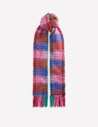 Mohair Woven Scarf-Multi Check