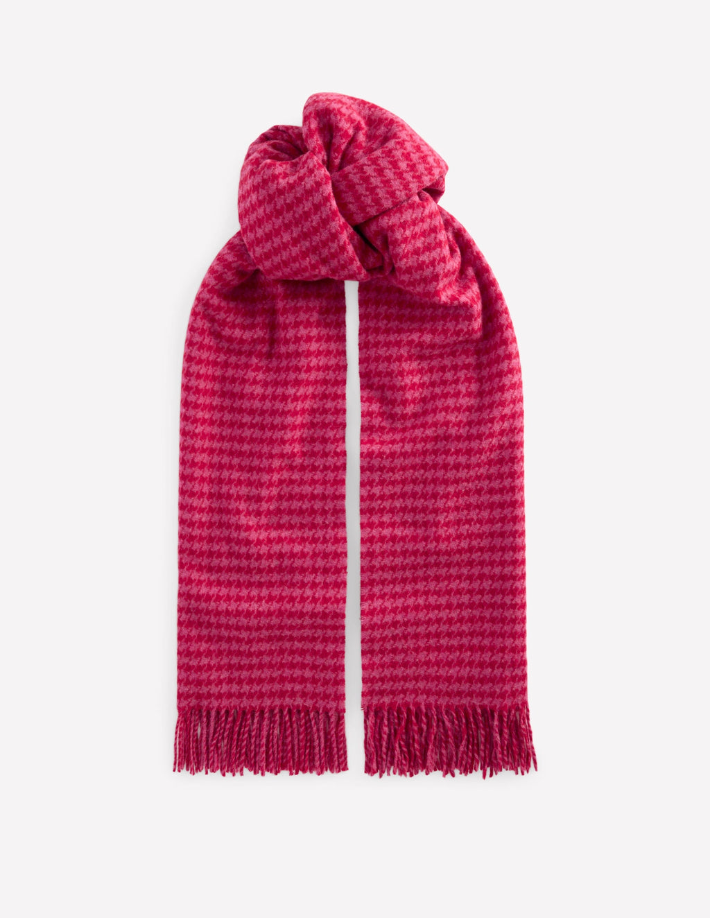 Houndstooth Blanket Scarf-Pink/Red