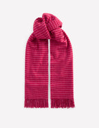 Houndstooth Blanket Scarf-Pink/Red