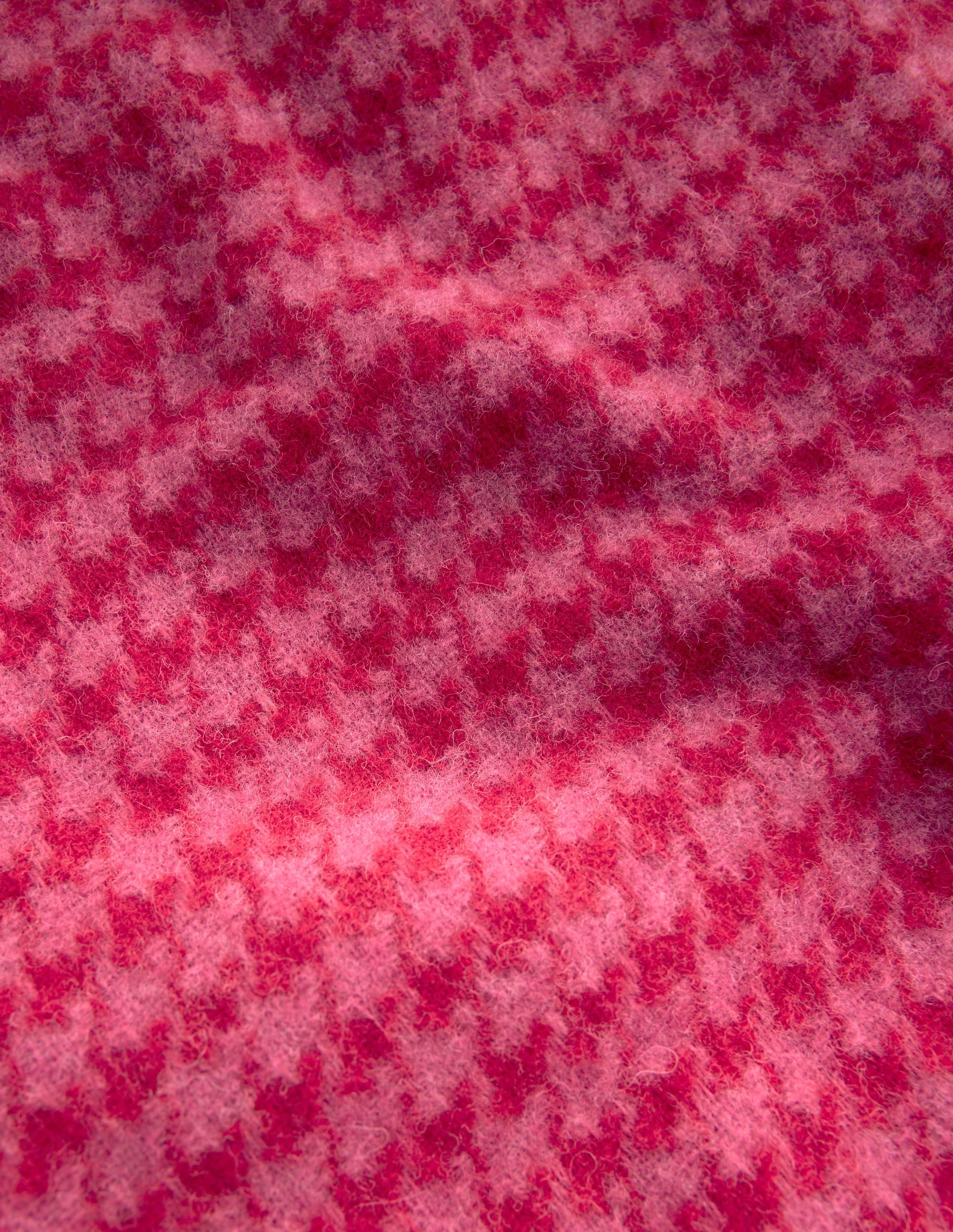 Houndstooth Blanket Scarf-Pink/Red