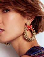 Christmas Novelty Earrings-Wreath
