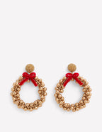 Christmas Novelty Earrings-Wreath