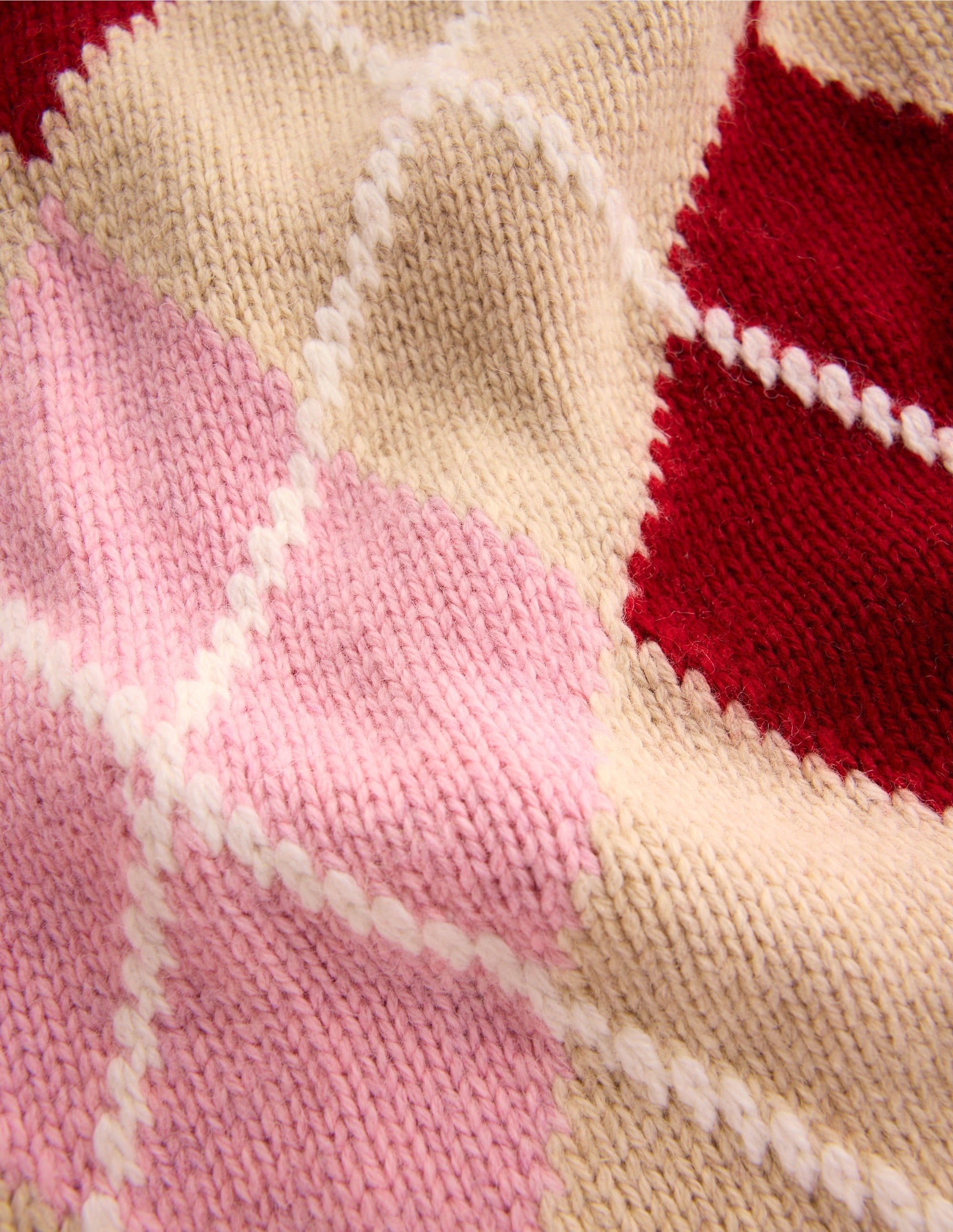 Argyle Scarf-Burgundy