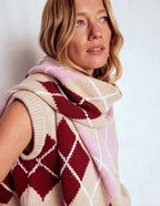 Argyle Scarf-Burgundy