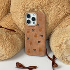 Suedette Phone Case - Bears & Bows
