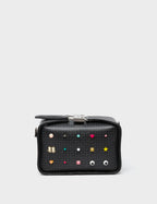 Benji Micro Crossbody Black Leather Bag - Studs Pattern
