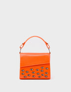 Anastasio Micro Crossbody Handbag Neon Orange Leather - Eyes Embroidery