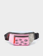 Harold Fanny Pack Cerulean Blue Leather - All Over Eyes Embroidery 