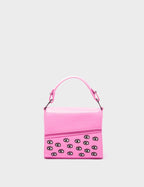 Anastasio Micro Crossbody Handbag Bubblegum Pink Leather - Eyes Embroidery