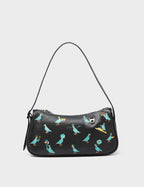 Lucas Hobo Mini Black Handbag - Pigeonista Embroidery