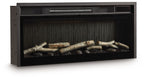Entertainment Accessories - Black - Fireplace Insert With Faux Birch Log Set