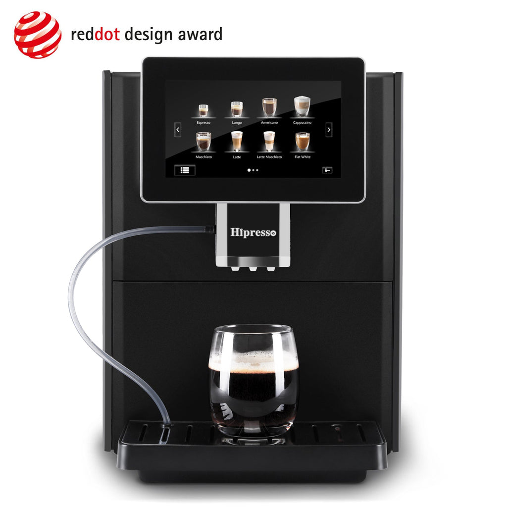 Hipresso Super-automatic Espresso Coffee Machine with Large 7 Display for Brewing Americano.Cappuccino. Latte. Macchiato.Flat White. Espresso Drinks
