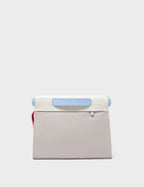 Vali Crossbody Small Gray Leather Bag - All Over Eyes Embroidery