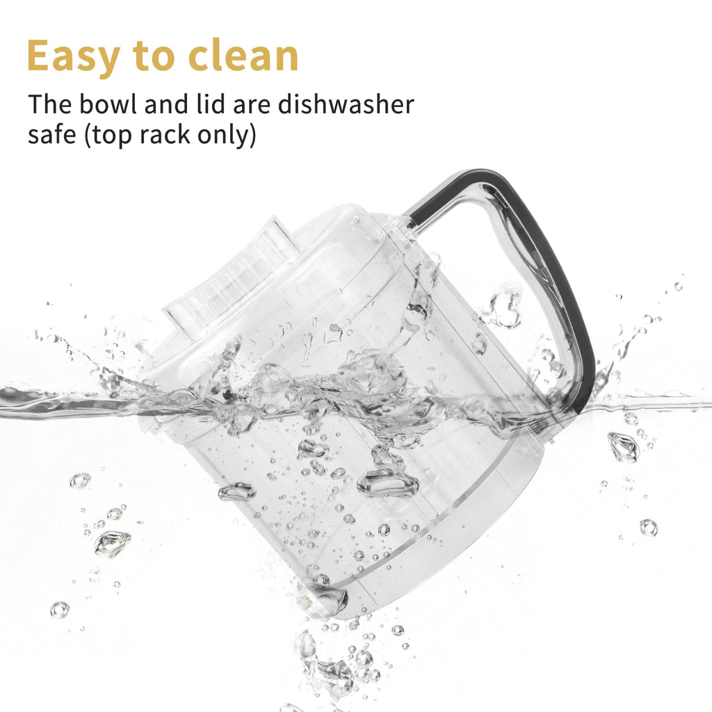 La Reveuse Electric Mini Food Processor with 200 Watts.2-Cup Prep Bowl for Mincing.Chopping.Grinding.Blending.Pureeing.Metallic Grey