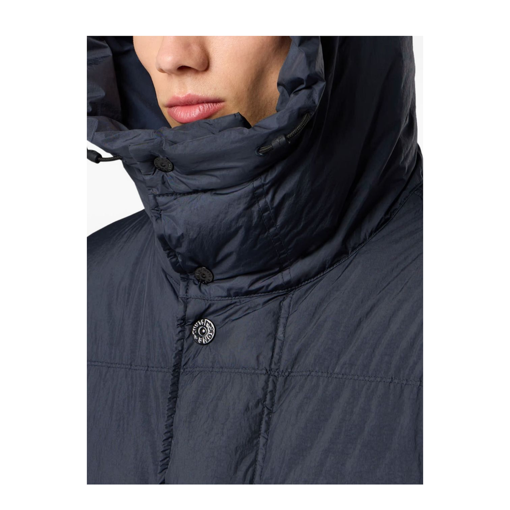 Blue Jacket With Drawstring Hood