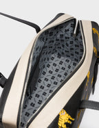 Esther Large Black Duffle Bag - Tiger Rumble Embroidery