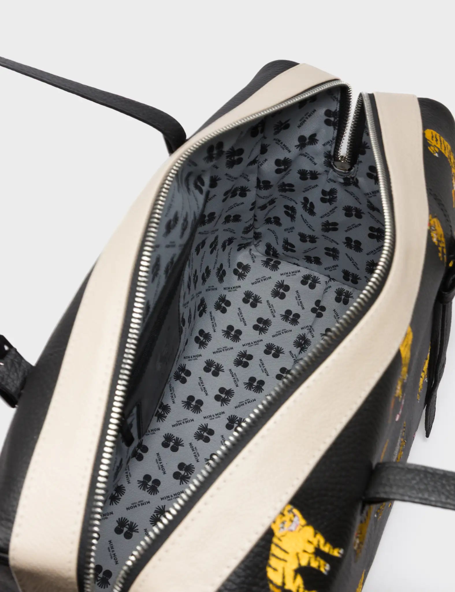 Esther Large Black Duffle Bag - Tiger Rumble Embroidery