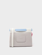 Vali Crossbody Small Gray Leather Bag - All Over Eyes Embroidery