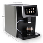 Hipresso Super-automatic Espresso Coffee Machine with Large 7 Display for Brewing Americano.Cappuccino. Latte. Macchiato.Flat White. Espresso Drinks