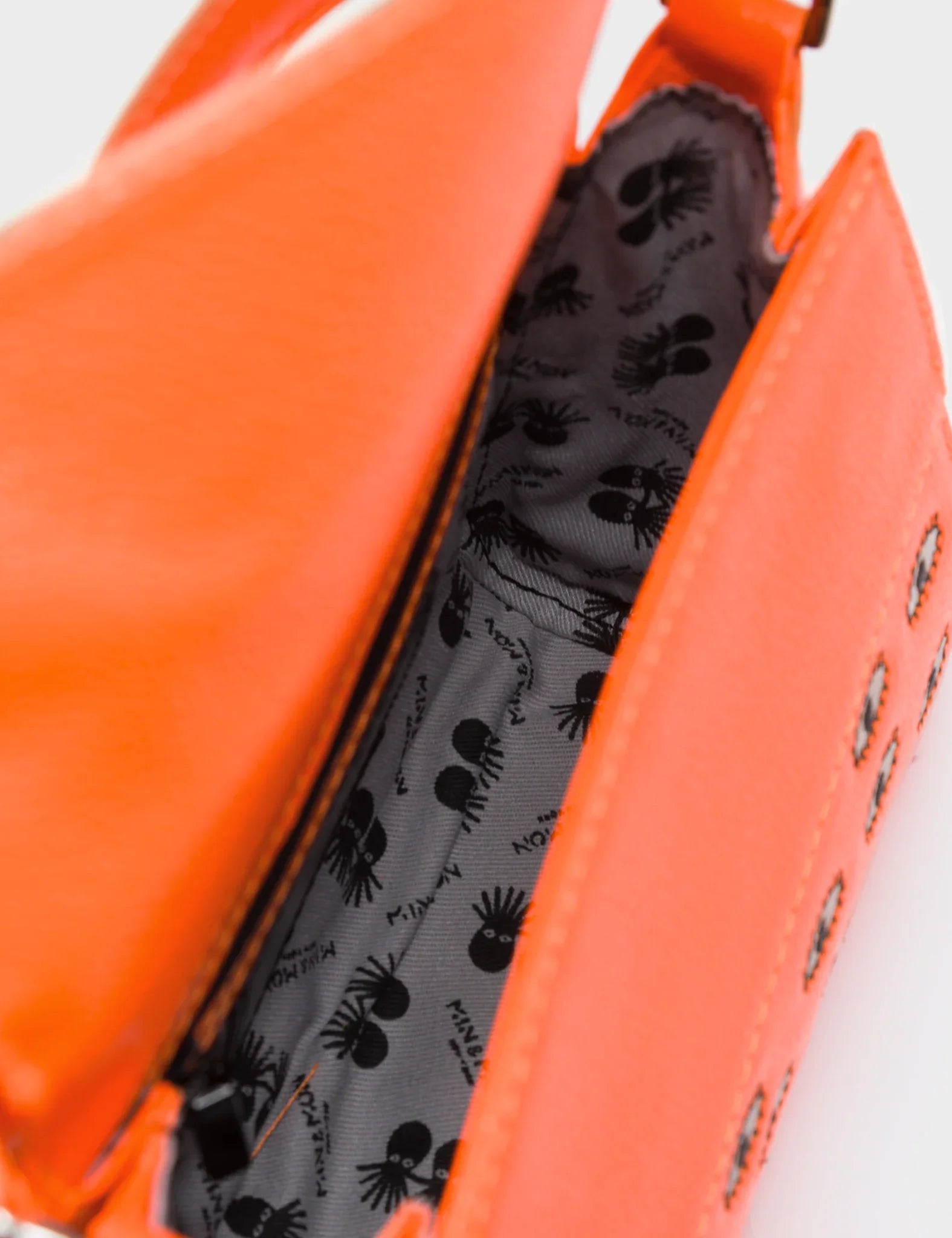 Anastasio Micro Crossbody Handbag Neon Orange Leather - Eyes Embroidery