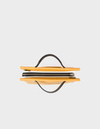 Vali Crossbody Small Golden And Black Leather Bag - Eyes Applique Adjustable Handle