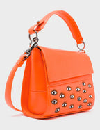 Anastasio Micro Crossbody Handbag Neon Orange Leather - Eyes Embroidery