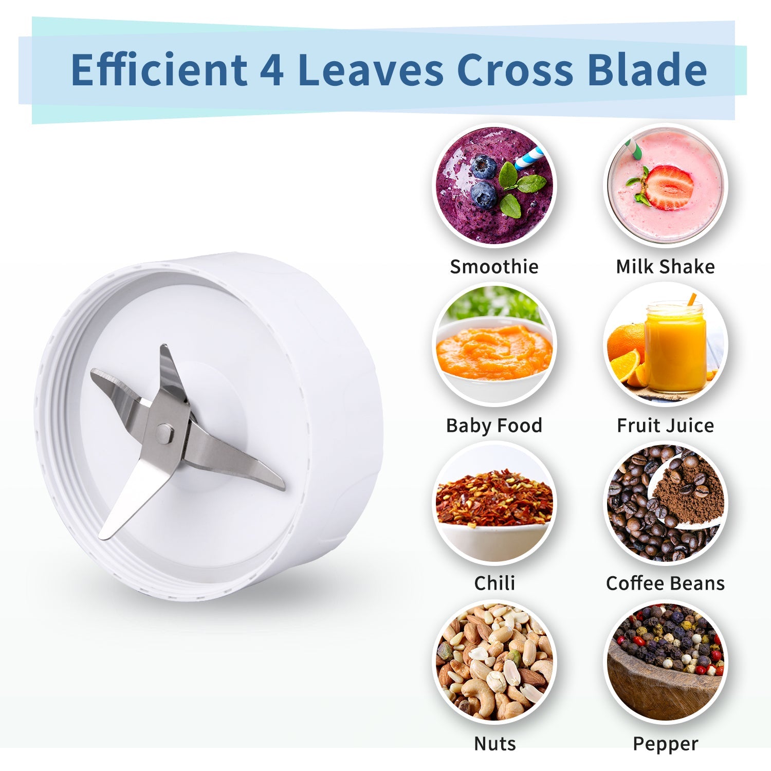 La Reveuse Personal Size Blender 250 Watts Power for Shakes Smoothies Seasonings Sauces with 1 Piece 15 oz Cup.1 Piece 10 oz Mug.BPA Free