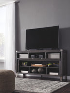Todoe - Gray - 2 Pc. - 65 TV Stand with Wide Fireplace Insert