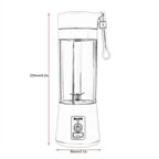 BESTDIY Portable USB Rechargeable Fruit Juice Blender Juice Maker Juicer Blender Mixer 380ML Fruit Juicer
