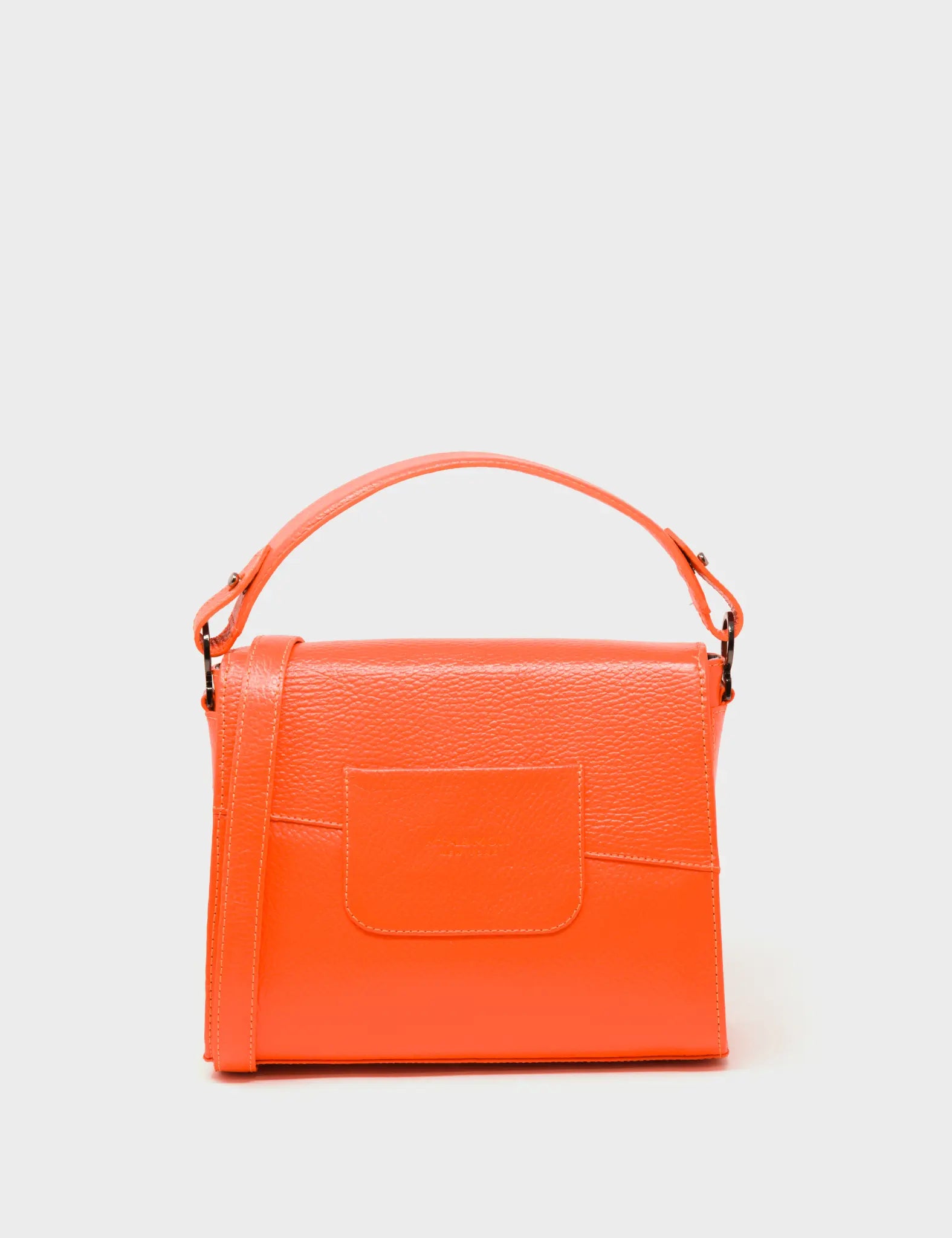 Anastasio Mini Crossbody Handbag Neon Orange Leather - All Over Eyes Embroidery