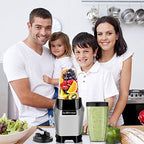 La Reveuse Countertop Blender - Making Shakes and Smoothies 600 Watts-with 20 oz and 24 oz BPA Free Portable Travel Bottles - Dishwasher Safe