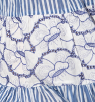 Ginette Embroidered Mini Dress Blue