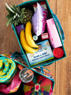 Heavy Duty Grocery & Go Bags. Set of 2 - Bright Floral Garden