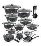 Anniversary Celebration while stocks last：31 Pcs Non Stick Granite Kitchen Cooking Set with Tools